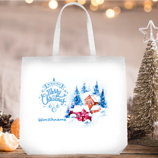 Merry Christmas - Tasche Winterlandschaft | Deine personalisierte Tasche