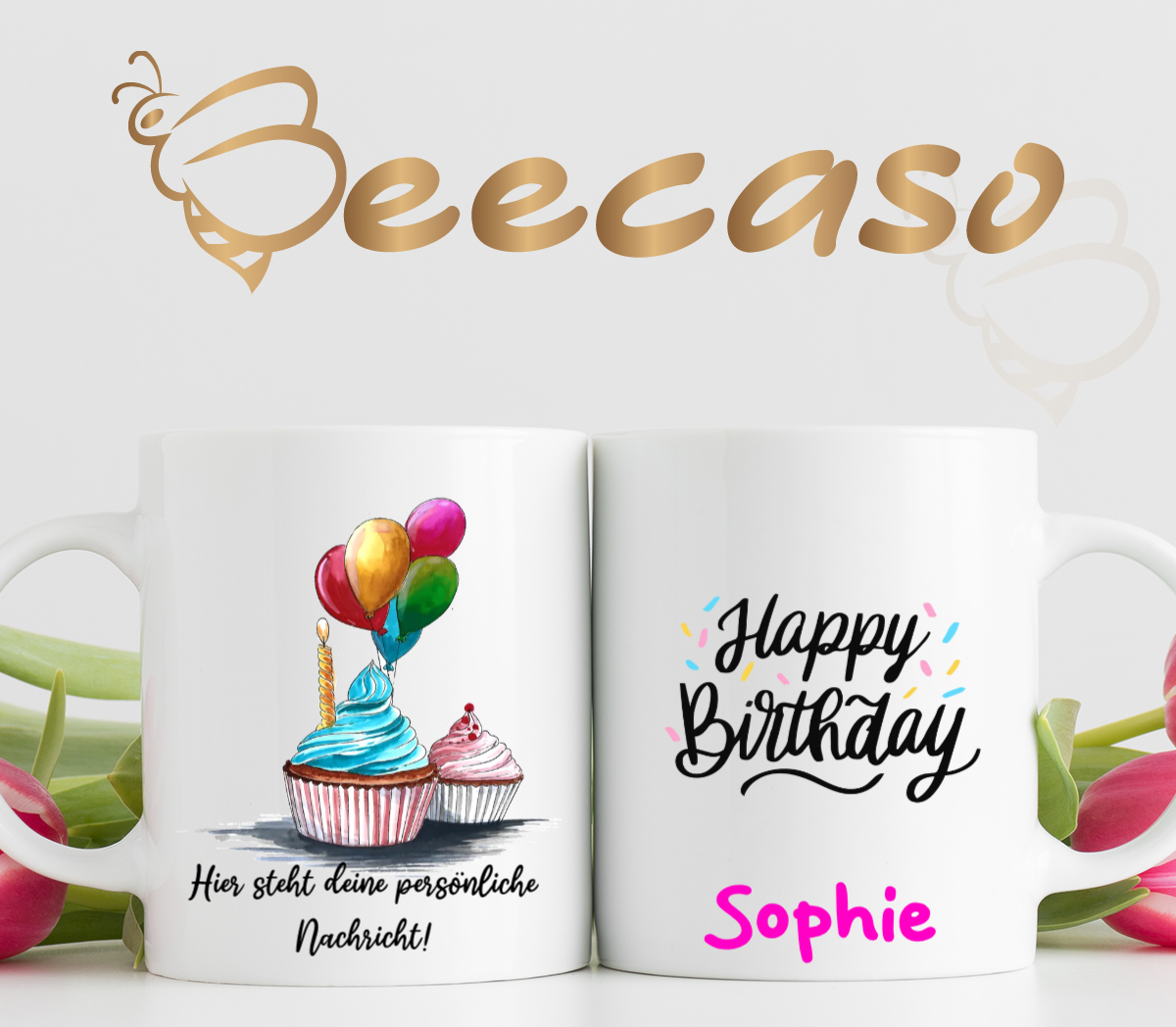 Geburtstagstasse mit Torte | Deine personalisierte Tasse