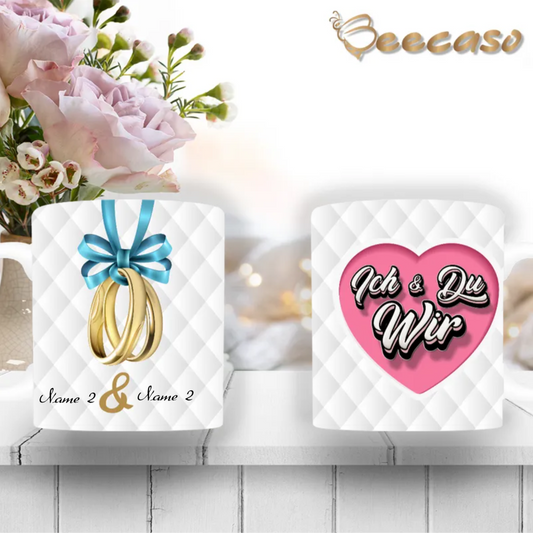 Hochzeit Tasse | Herz |  Deine personalisierte Tasse